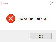 Execution failure - error message