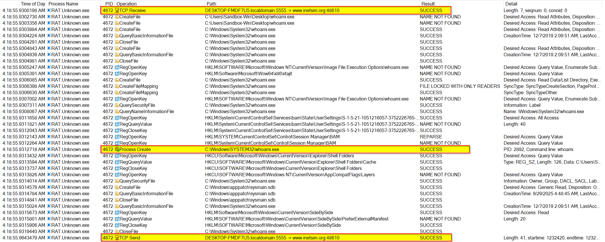 Remote command execution screenshot